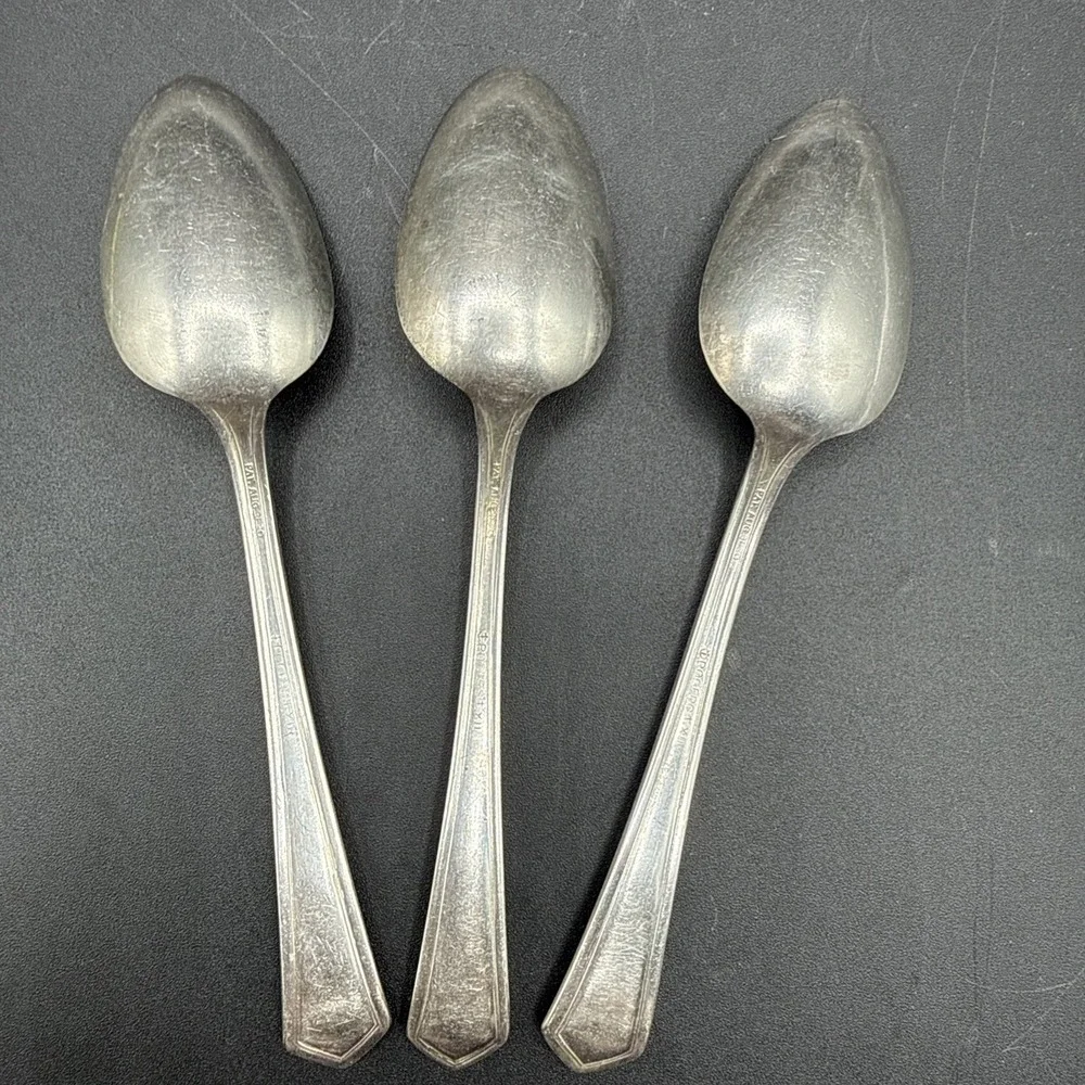 3‎ Vintage Wm Rogers LA TOURAINE Teaspoons Silverplate Spoons 1920 Set LOT